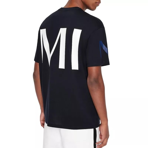 NWT -  ARMANI EXCHANGE Men's Large Logo Tee, Black - Size XL - Picture 2 of 16